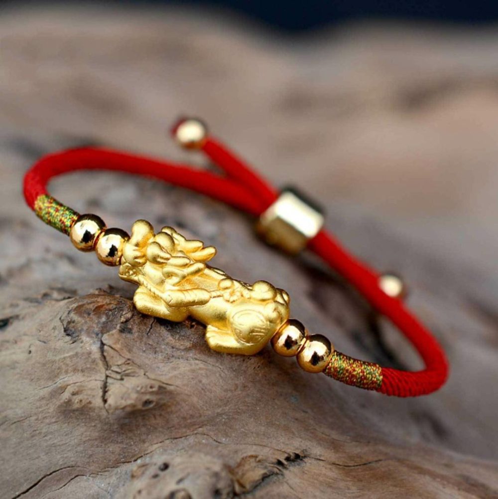 Bracelets & Knots |   Feng Shui Red String Pixiu Bracelet – Attract Luck A Pair Bracelets & Knots A Pair