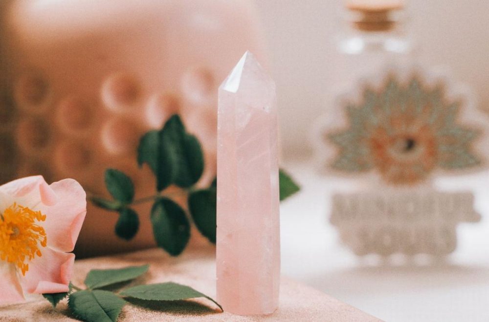 Stones & Crystals |   Rose Quartz Wand – Heart Chakra Healing – Attract Love OMT Jewelry Stones & Crystals